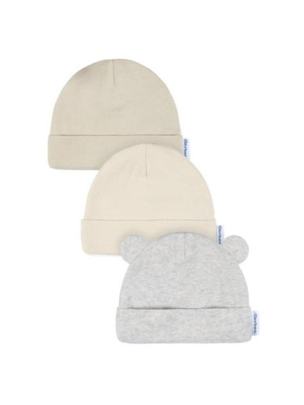 Gerber Baby Neutral 3 Pack Cap With Ears Newborn 0 6 Months